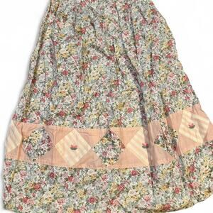 Vintage pink and white Cottage Floral Susan Bristol Cotton Skirt